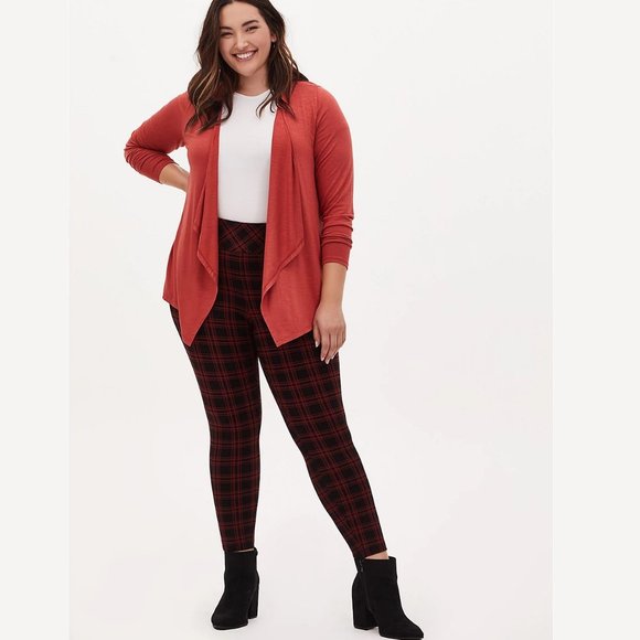 Torrid 3 3x Studio Slim Fix Plaid Pull-On Pant - Picture 1 of 2